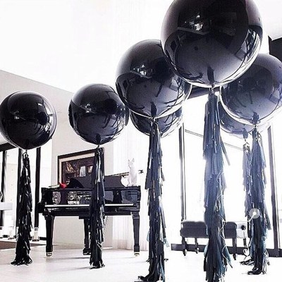 Black Round Latex Balloons 36 Inches Wedding Decoration