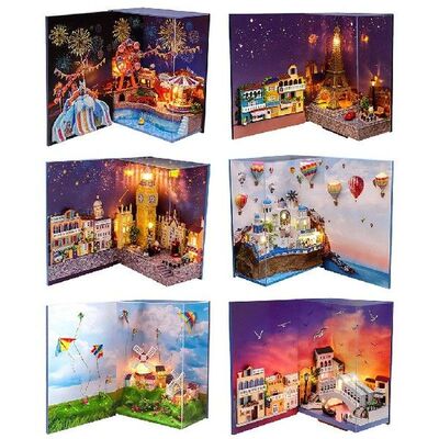 DIY Wooden House Toy Wooden Miniature Dollhouse Toys Cenery