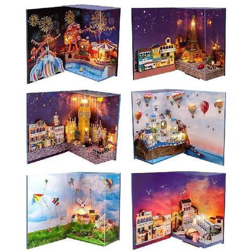 DIY Wooden House Toy Wooden Miniature Dollhouse Toys Cenery