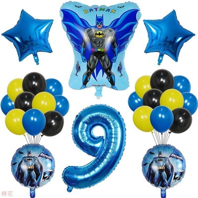 26pcs/set Super man Batman iron Balloons Number Foil Balloon