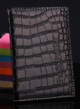 PU Leather Crocodile Pattern Passport Covers Travel Wallet P