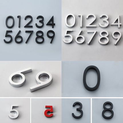 6cm ABS Plastic Self- Adhesive 0-9 Door Numbers Customized H
