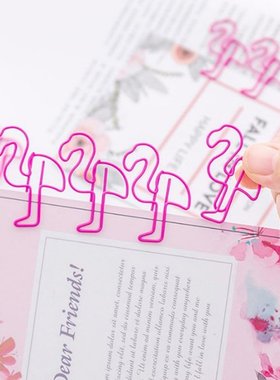12pcs/lot Pink Flamingo Bookmark Planner Paper Clip Metal Ma