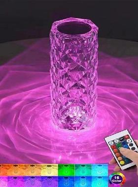 1/3/16Colors Touch/Remote Diamond Rose Lamp Crystal Table