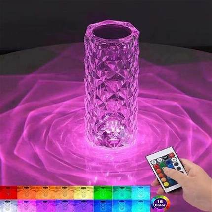 1/3/16Colors Touch/Remote Diamond Rose Lamp Crystal Table
