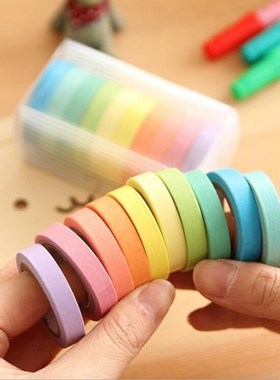 10Pcs 5M DIY Colorful Paper / Masking Tape for Scrapbook Not