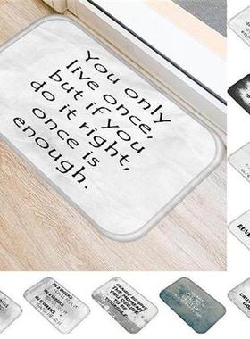 Vintage English Proverb Hallway Door Mat Entrance Rug