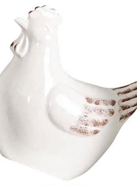 Pair Chicken Statue Set Ceramic Rooster Figurine Chicken