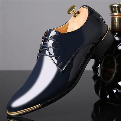 Mazefeng High Quality Patent Leather Men Shoes Men Wedding O