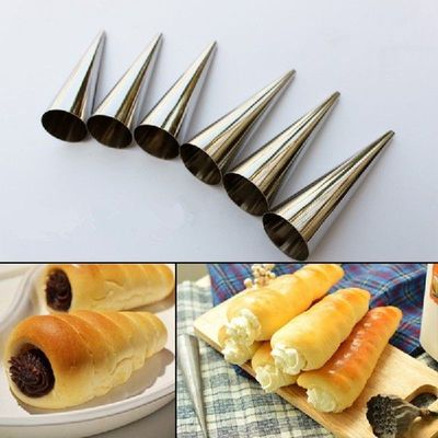 5pcs Horn Croissants Tubes S 9cm DIY Baking Cones Stainless