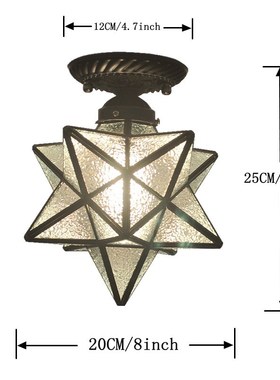 8 inch pentagram hallway aisle light Nordic star light entra