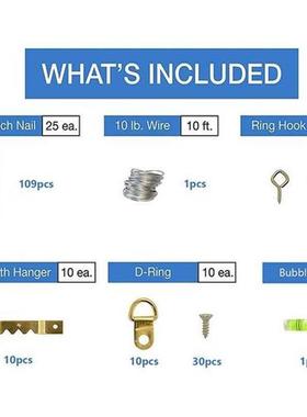 231 Pcs Assorted Picture Frame Hangers with Hooks, Nails, Ha