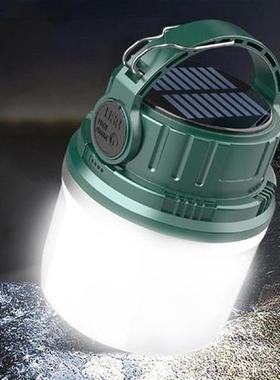 Solar Camping Light Dual Light Source 2400mAh LED Bulb Hook