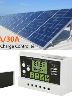 20A 30A Auto Solar Charge Controller Controllers LCD USB 12V