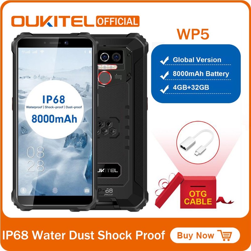 OKITEL WP5 IP68 Waterproof Smartphone MT6761 5.5 inch Screen