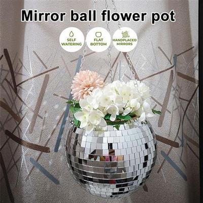 Disco Ball Hanging Flower Pot for Indoor Plants Flower