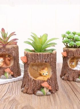 Cartoon Animal Flower Pots Creative Resin Hanging Flower