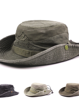 Summer Outdoor Sun Hat Men Big Brim Sunscreen Hat Bucket Hat