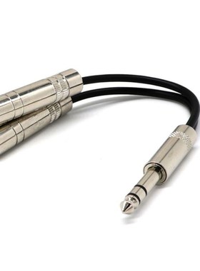1/4 Inch Dual 6.35mm Stereo Jack Splitter Audio Video Cable