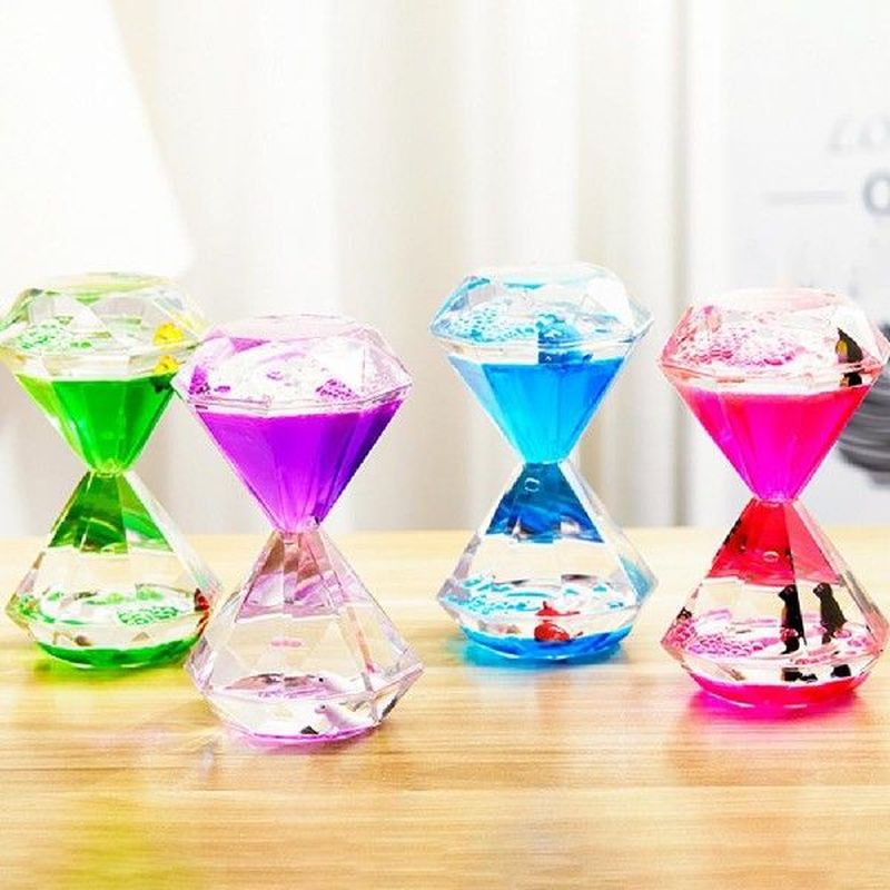 Diamond Hexagonal Shape Hourglasses Floating Acrylic