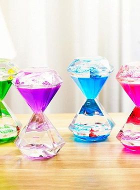 Diamond Hexagonal Shape Hourglasses Floating Acrylic