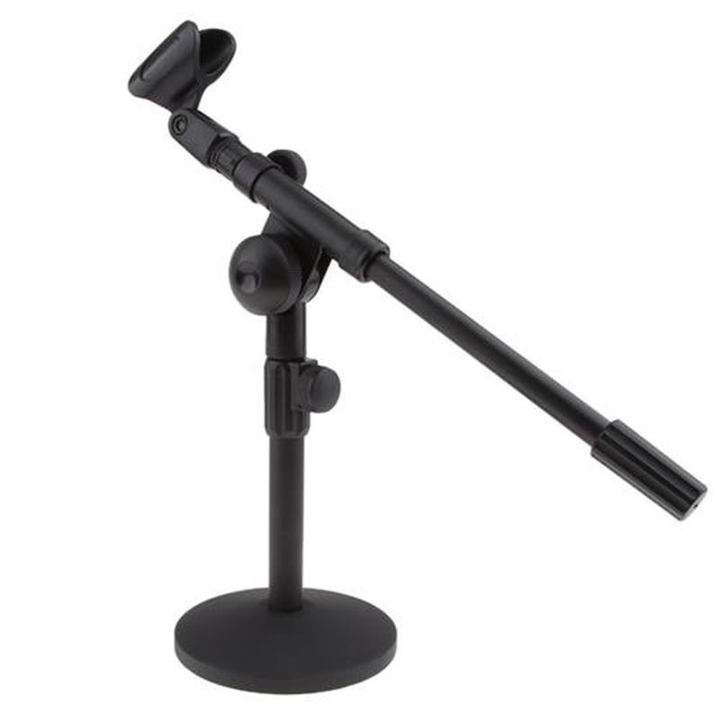 13in Lenght Round Base Black Tabletop Microphone Stand