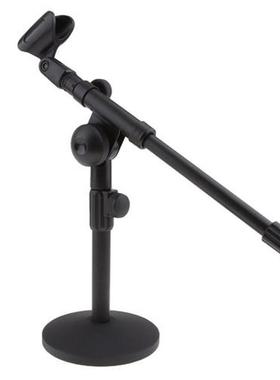 13in Lenght Round Base Black Tabletop Microphone Stand