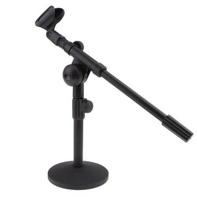 13in Lenght Round Base Black Tabletop Microphone Stand