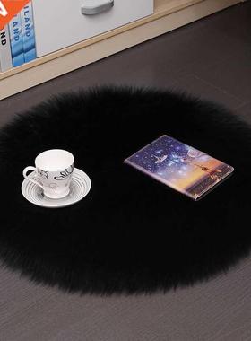 *Solid Color Warm Wool Round Cuion Stool Pad Thickening Di