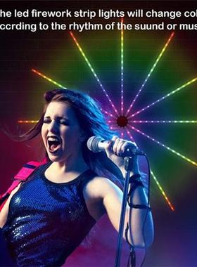 Fireworks LED Fairy Strip Lights USB Sound Activated Meteor