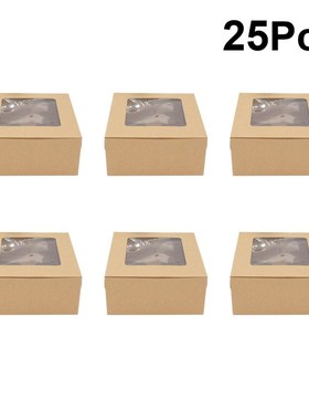 25pcs Cardboard Baking Boxes cake Boxes And Packaging With I