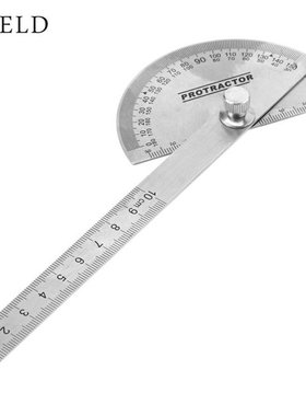 Stainless Steel 180 Degree Protractor Angle Finder Rotary Me