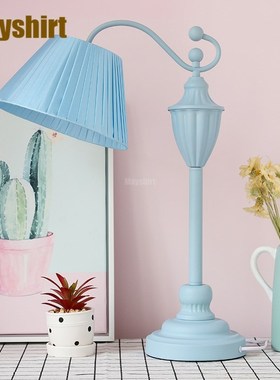 Pink Fabric Lampshade Table Lamps for Bedroom Lamp Modern Li