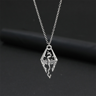 Vintage Elder Scrolls Skyrim Dragon Pendant Necklace Fashion