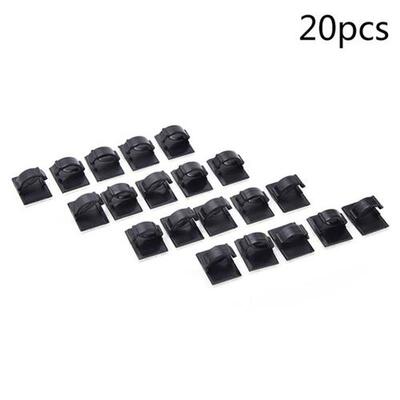 20pcs/lot Black Adhesive Car Cable Clips Cable Winder Drop