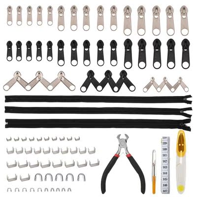 91Pcs/Set Zippers Slider Universal Instant Fix Zipper Repair