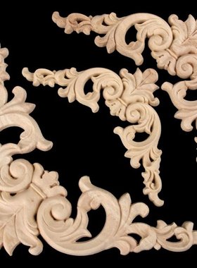 1Pc Woodcarving Decal Corner Applique Frame Door Decorate Wa