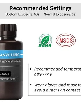 ANYCUBIC 3D Printer Resin Universal 405nm White Grey Black Q