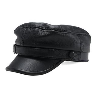 Luxury Brand Hat Women Men Military Caps Black Real Leather