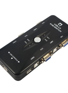 USB KVM 4 Ports Selector VGA Print Auto Switch Moniter Box V