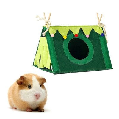 Corner Hideout Green Tent House for Hamster Hedgehogs Dwarf