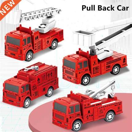 4PCS/Set Fire Truck Car Toys Retro Pull Back Car Random 4 Co