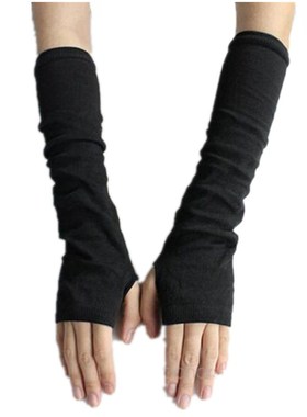 CUHAKCI Women Arm Warmers Fingerless Long Gloves Solid Warm