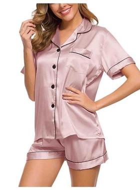 Satin Silk Pajamas for Women Summer Pyjamas Home Clothes Wom
