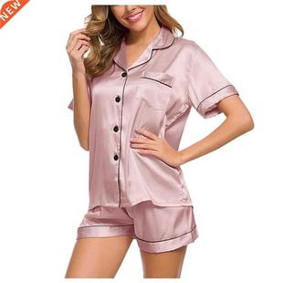 Satin Silk Pajamas for Women Summer Pyjamas Home Clothes Wom