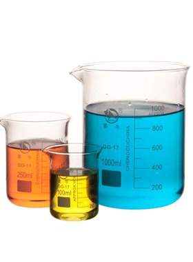 Shuniu large and small glass beaker 25 50 100 250 500 1000ml