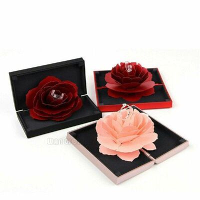 2019 Folding Flower Ring Box Cute Rose Ring Box Wedding