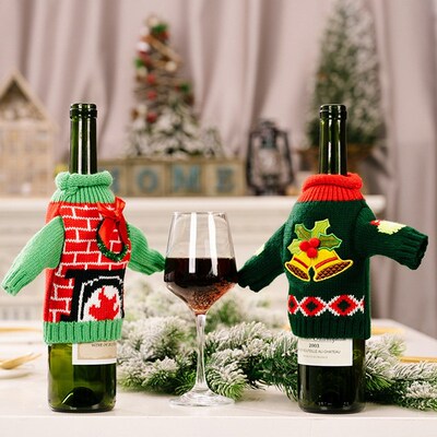 Drinking Bottle Cover Christmas Style Knitted Clothing Ornam