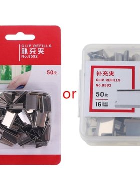 50pcs Metal Paper Clipper Refill Document Clip Photo Tickets