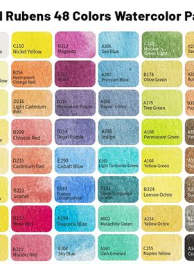 Solid Watercolor Paint Set 12/24/48 Colors Portable Metal Bo